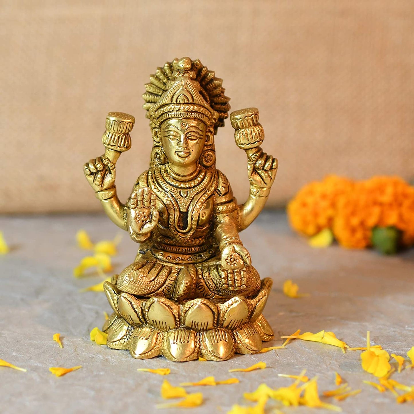 Brass Sitting Blessing Lakshmi Idol Lbs110