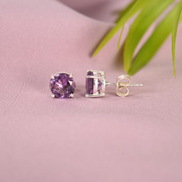 Amethyst Stud Earrings