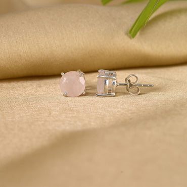 Rose Quartz Stud Earrings