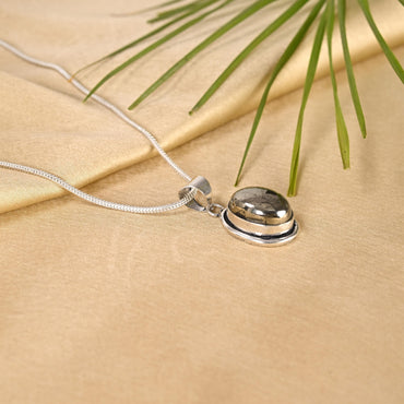 Oval Cut Pyrite Pendant