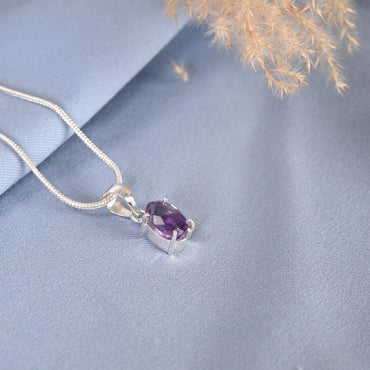 Oval Cut Amethyst Pendant