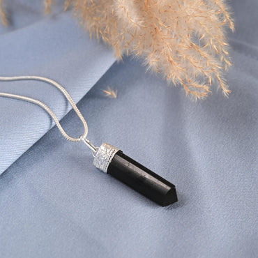 Black Tourmaline Pencil Pendant