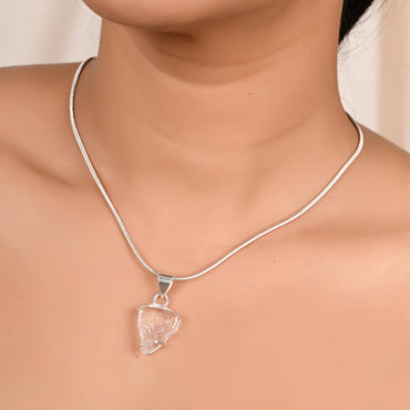 Raw Rose Quartz Pendant