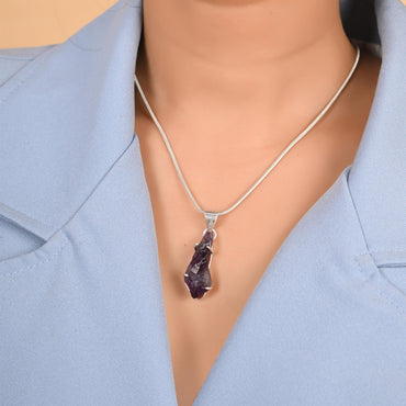 Raw Amethyst Pendant