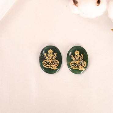 Green Jade Lakshmi Zibu Coin