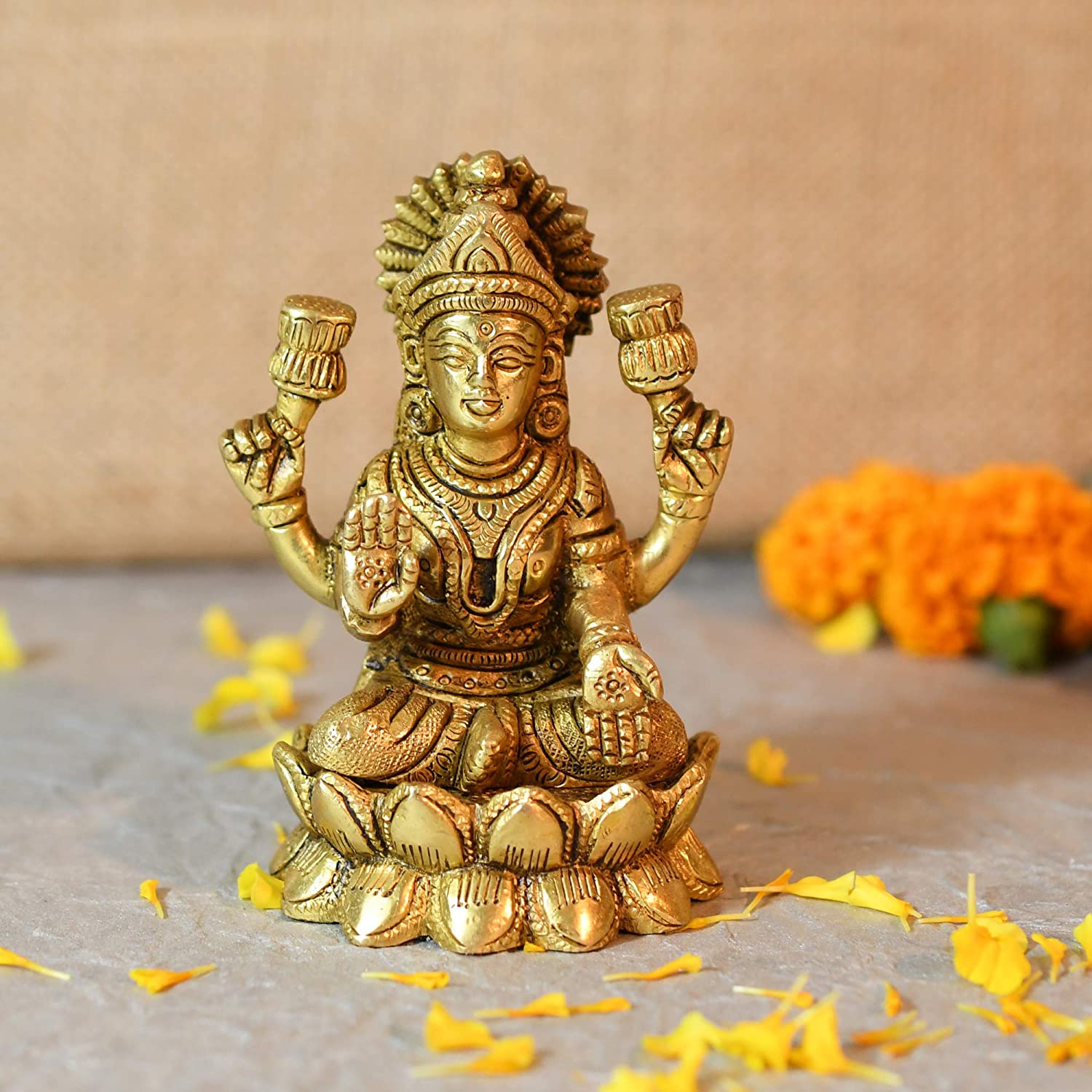 Brass Sitting Blessing Lakshmi Idol Lbs110