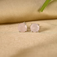 Rose Quartz Stud Earrings