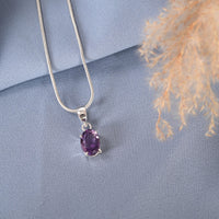 Oval Cut Amethyst Pendant