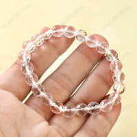 Diamond Cut Clear Quartz Bracelet