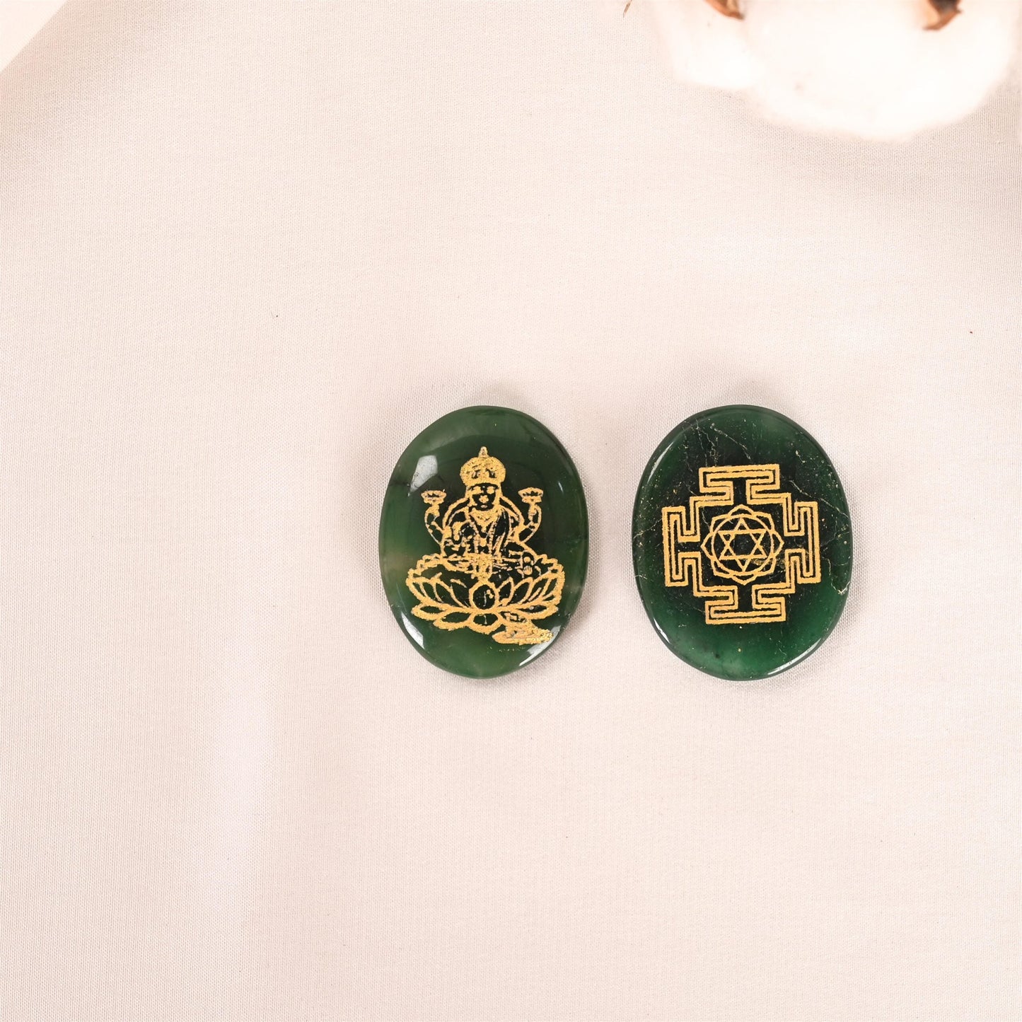 Green Jade Lakshmi Zibu Coin
